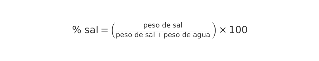Fórmula para calcular la salmuera